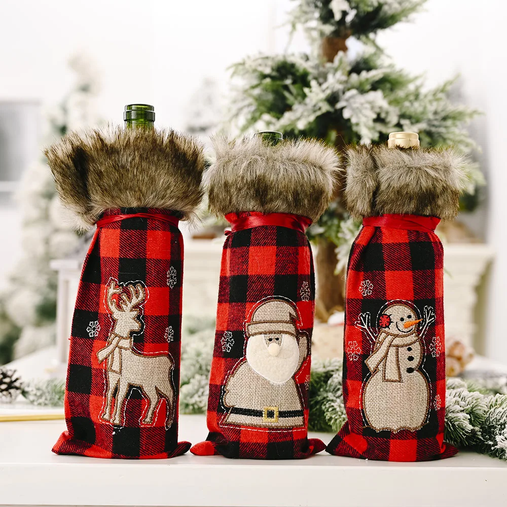 Santa Claus Plaid Red Wine Bottle Set Decoration Home Santa Elk Champagne Wine Bottle Set Plush Wine Bottle Protective Cover
Santa Claus Plaid Red Wine Bottle Set Decoration Home Santa Elk Champagne Wine Bottle Set Plush Wine Bottle Protective Cover