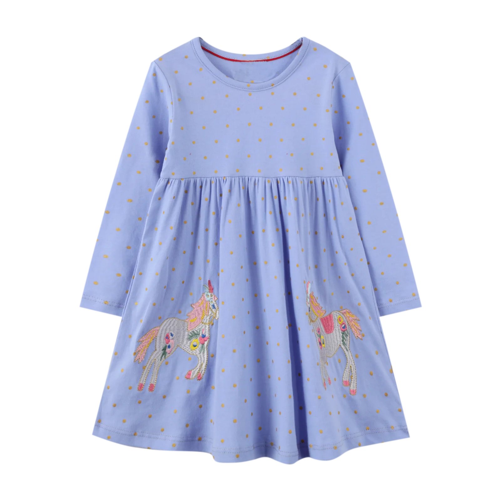 Платья для малышей одежда девочек 100% хлопковое платье с длинным рукавом