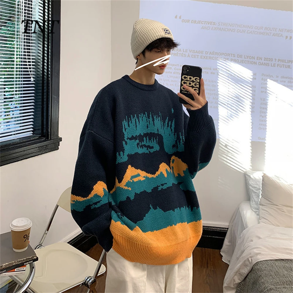TNT Sweater male winter retro harajuku oversize sweaters korean fashion men baggy blue streetwear sweatshirts pullovers
TNT Sweater male winter retro harajuku oversize sweaters korean fashion men baggy blue streetwear sweatshirts pullovers