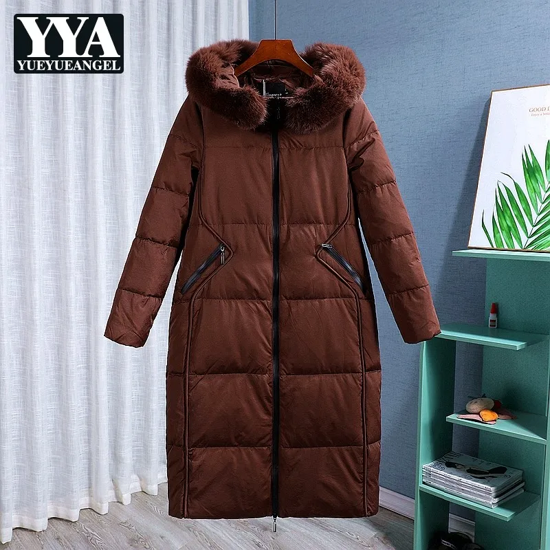 Women Casual Fur Collar Hooded White Duck Down Coat Street Slim Fit Zipper Thick Medium Long Outerwear Office Lady Warm Overcoat
Women Casual Fur Collar Hooded White Duck Down Coat Street Slim Fit Zipper Thick Medium Long Outerwear Office Lady Warm Overcoat