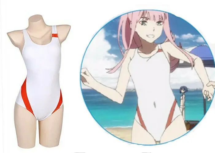 Купальник DARLING in the FRANXX Zero Two белый цельный купальник для косплея бикини|Игровые