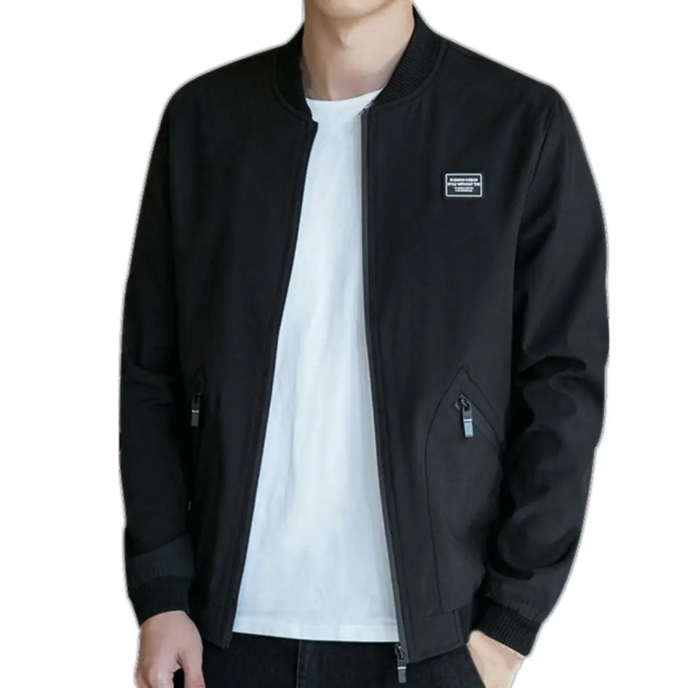 Men Coat Long Sleeve Stand Collar Solid Color Slim Zipper Decoration Jacket Spring Autumn
Men Coat Long Sleeve Stand Collar Solid Color Slim Zipper Decoration Jacket Spring Autumn
