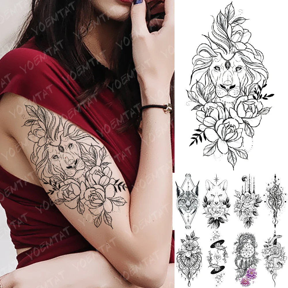 Waterproof Temporary Tattoo Sticker Lion Flowers Flash Tattoos Wolf Moon Fox Snake Body Art Arm Fake Sleeve Tatoo Women Men 5.0
Waterproof Temporary Tattoo Sticker Lion Flowers Flash Tattoos Wolf Moon Fox Snake Body Art Arm Fake Sleeve Tatoo Women Men 5.0