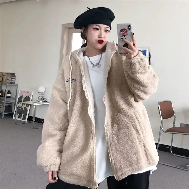 Экстра ларгеламб woolzipperPlus velvetThickenHoodedSweaterFemaleLooseThinstudentcoat
Экстра ларгеламб woolzipperPlus velvetThickenHoodedSweaterFemaleLooseThinstudentcoat
