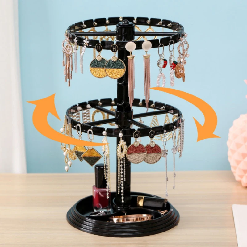 Rotating Jewelry Organizer Plastic Jewelry Display Stand Rack Clear Jewelry Dish Holder for Earrings Necklace Bracelet Pendant 
Rotating Jewelry Organizer Plastic Jewelry Display Stand Rack Clear Jewelry Dish Holder for Earrings Necklace Bracelet Pendant