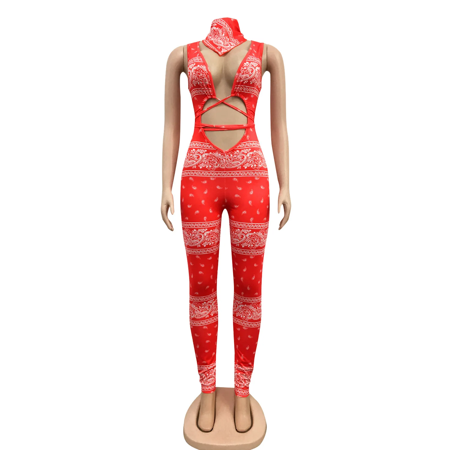 FNOCE summer women's jumpsuits Sexy nightclub fashion Tight Lace-up Hollow Navel sleeveless skinny trousers sexy Jumpsuit Mask
FNOCE summer women's jumpsuits Sexy nightclub fashion Tight Lace-up Hollow Navel sleeveless skinny trousers sexy Jumpsuit Mask