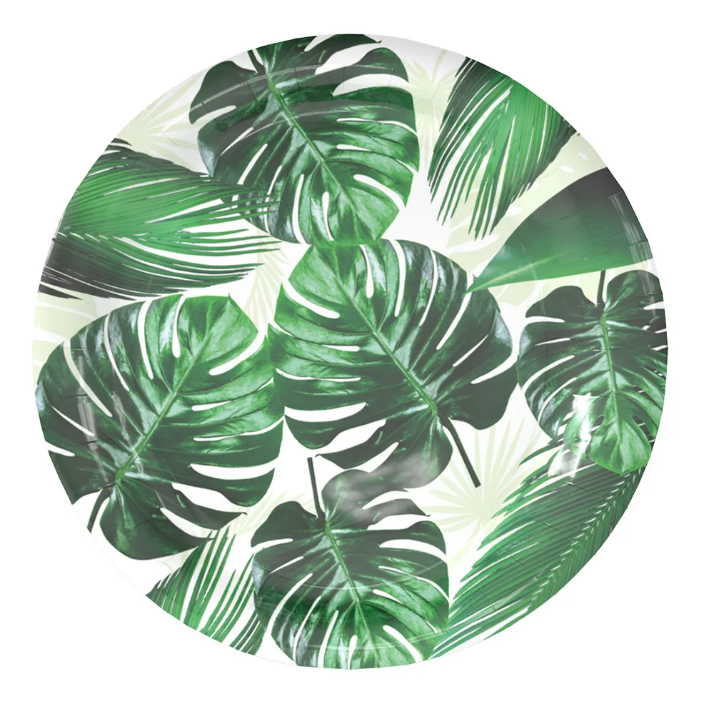 Гавайский вечерние украшения одноразовая посуда наборы пальмовых листьев