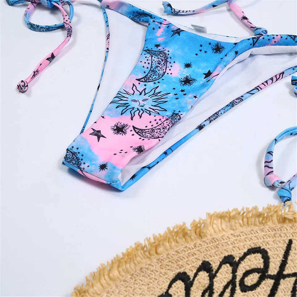 Sexy Women Swimsuit Bikinis Backless Printed Separate Swimwear Mini Bikini Brazilian Summer Bathing Suits Padded Beach Wear S-L 
Sexy Women Swimsuit Bikinis Backless Printed Separate Swimwear Mini Bikini Brazilian Summer Bathing Suits Padded Beach Wear S-L