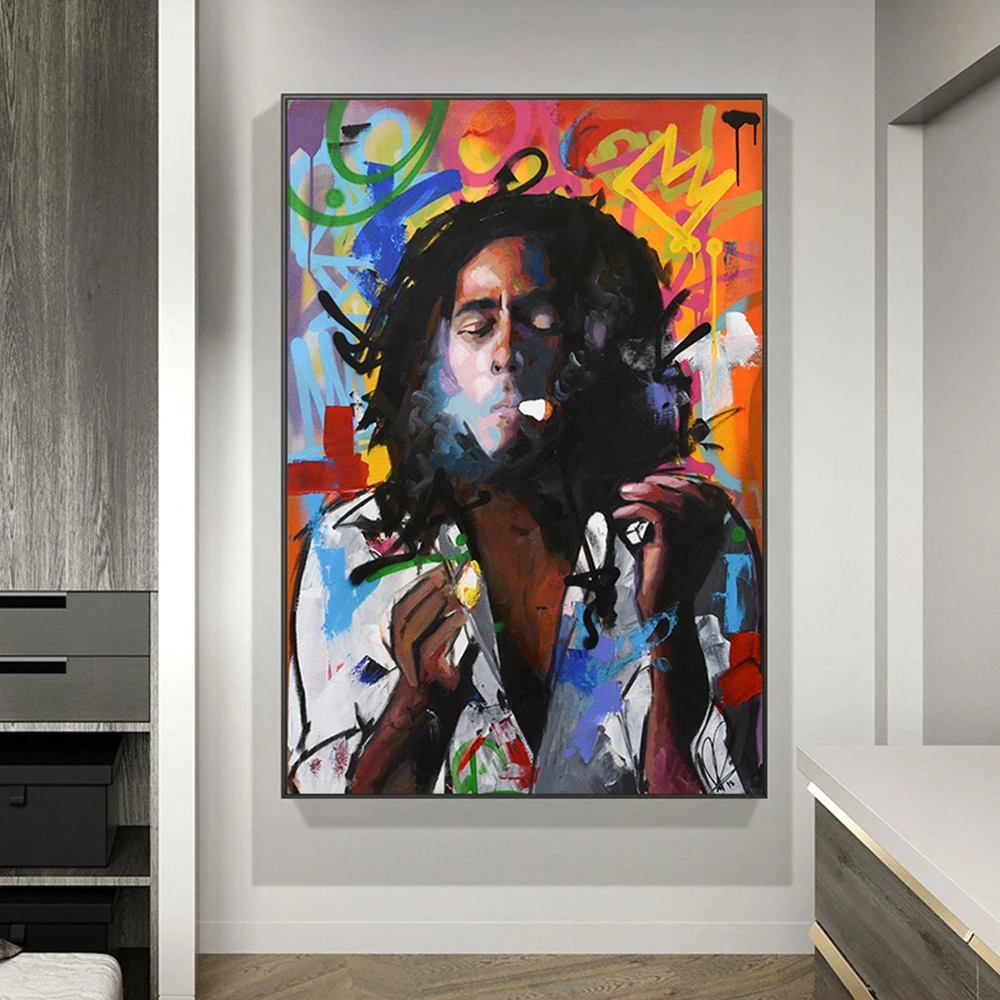 Bob Marley Abstract Portrait Art Canvas Painting Cuadros Posters Print Wall Art for Living Room Home Decor
Bob Marley Abstract Portrait Art Canvas Painting Cuadros Posters Print Wall Art for Living Room Home Decor