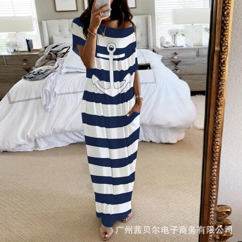 WEPBEL Dress Women's Casual Printed Short Sleeve Dress Summer Fashion O-Neck Off Shoulder Pocket Dress
WEPBEL Dress Women's Casual Printed Short Sleeve Dress Summer Fashion O-Neck Off Shoulder Pocket Dress