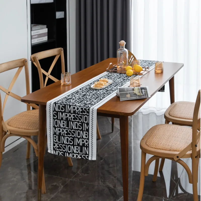 Jacquard Table Runner Letter Tea Black White Table TV Cabinet Tablecloth for Dining Table Wedding Party Christmas Table Runners
Jacquard Table Runner Letter Tea Black White Table TV Cabinet Tablecloth for Dining Table Wedding Party Christmas Table Runners