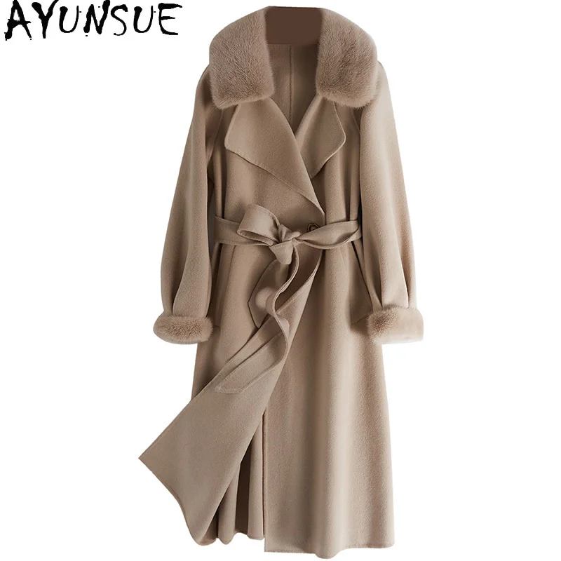 Fashion 100% Wool Coat Women Korean Style Coats and Jackets Mink Fur Collar Autumn Winter Clothes Manteau Femme 29
Fashion 100% Wool Coat Women Korean Style Coats and Jackets Mink Fur Collar Autumn Winter Clothes Manteau Femme 29