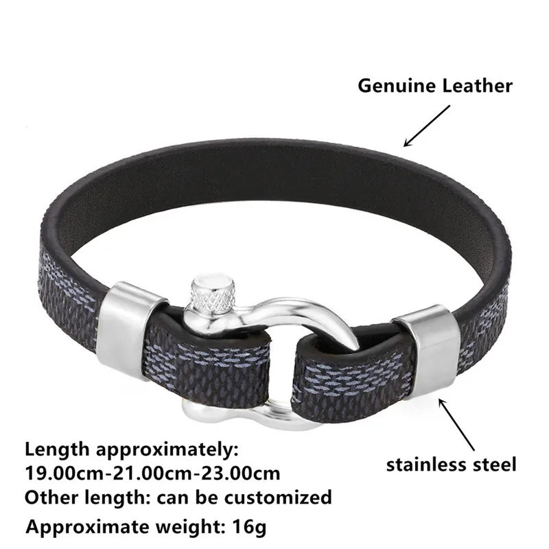 Leather Rope Weaving Lovers Bracelet Men's Charm Bracelet Black Gold Horseshoe Buckle Stainless Steel Women's Bracelet Wholesale
Leather Rope Weaving Lovers Bracelet Men's Charm Bracelet Black Gold Horseshoe Buckle Stainless Steel Women's Bracelet Wholesale