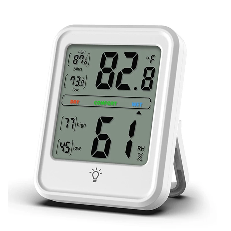 Hygrometer Gauge Indicator Digital Indoor Thermometer Room Temperature and Humidity Monitor with Contact Backlight
Hygrometer Gauge Indicator Digital Indoor Thermometer Room Temperature and Humidity Monitor with Contact Backlight