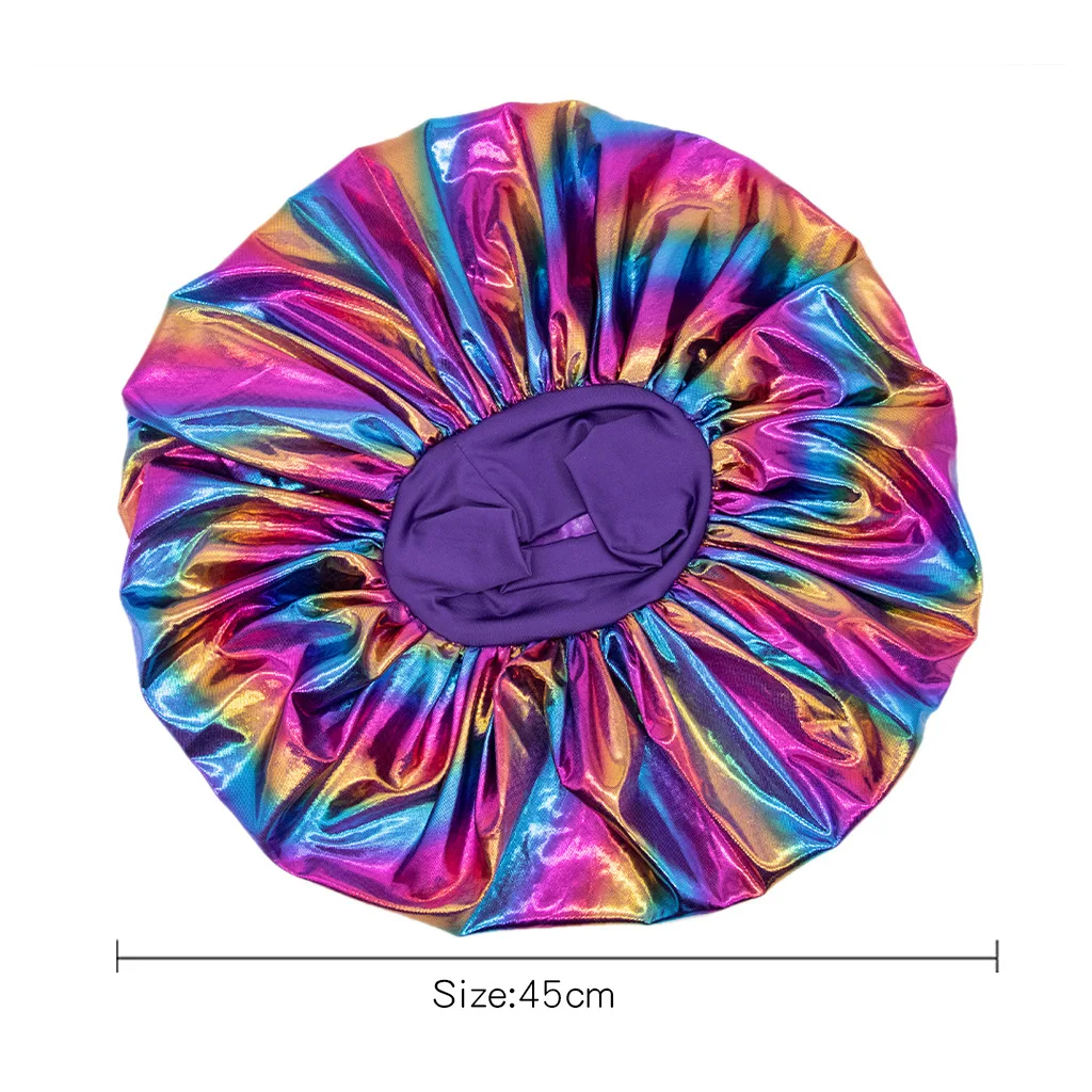 Extra Large Laser Wide Brim Nightcap Stretch Milk Silk Pile Cap Wholesale Stain Bonnet 
Extra Large Laser Wide Brim Nightcap Stretch Milk Silk Pile Cap Wholesale Stain Bonnet