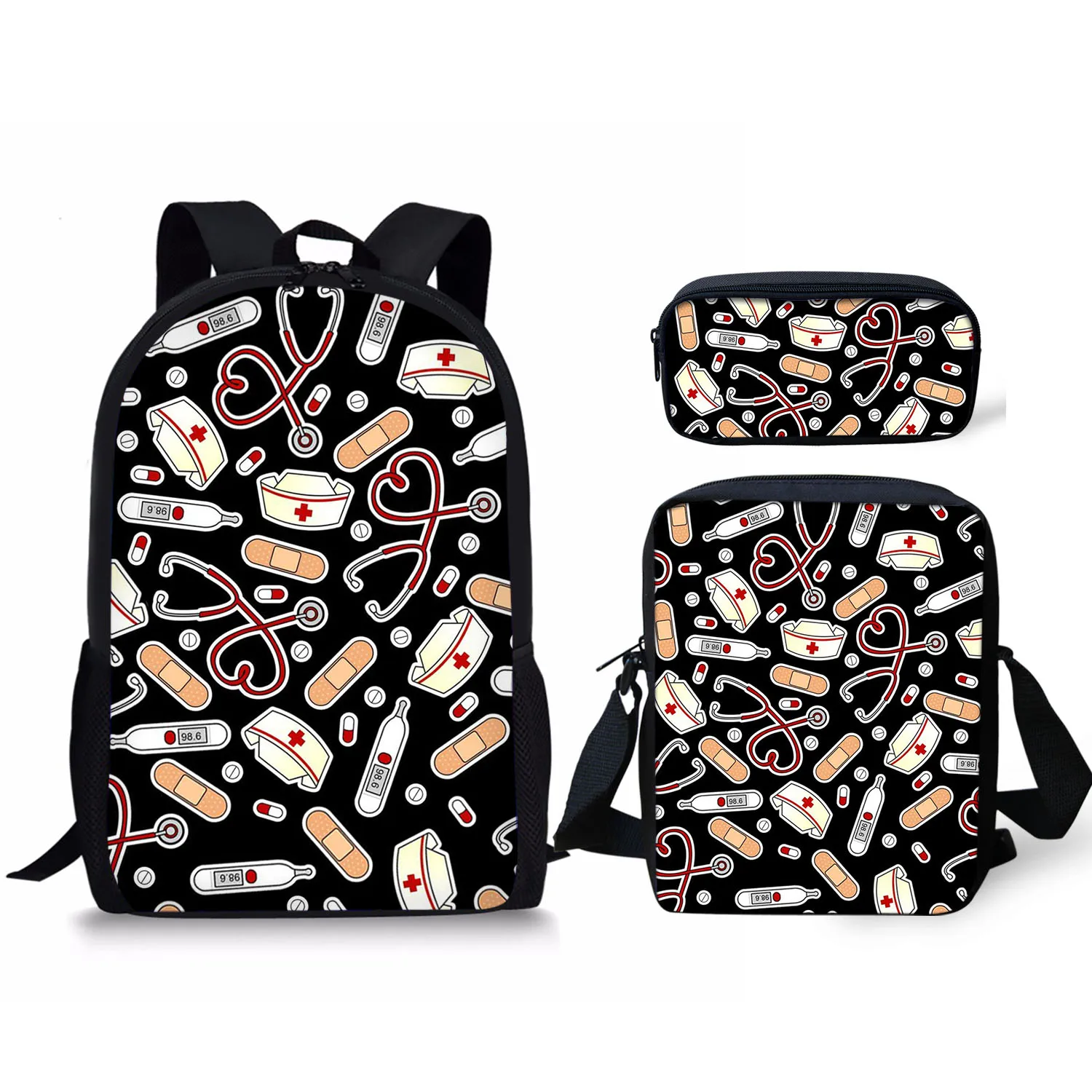 Nurse Heart Medical Printing School Bags For Kids 3pc/set Primary Schoolbag Children Shoulder Bagpack Teenagers Large Satchel
Nurse Heart Medical Printing School Bags For Kids 3pc/set Primary Schoolbag Children Shoulder Bagpack Teenagers Large Satchel