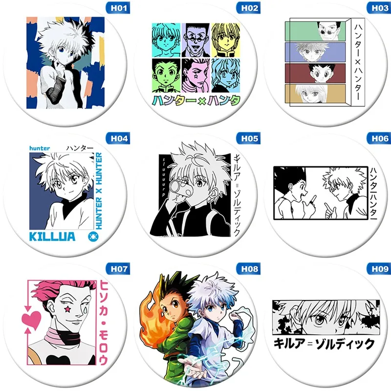 Hunter X Hunter брошь значок мультяшная аниме-фигурка Гон киллуа Курапика Leorio круглый металлический дисплей броши булавки ювелирные изделия
Hunter X Hunter брошь значок мультяшная аниме-фигурка Гон киллуа Курапика Leorio круглый металлический дисплей броши булавки ювелирные изделия