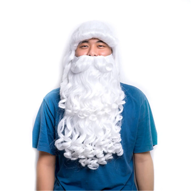 Рождественский подарок парик Санта Клауса и борода синтетические волосы