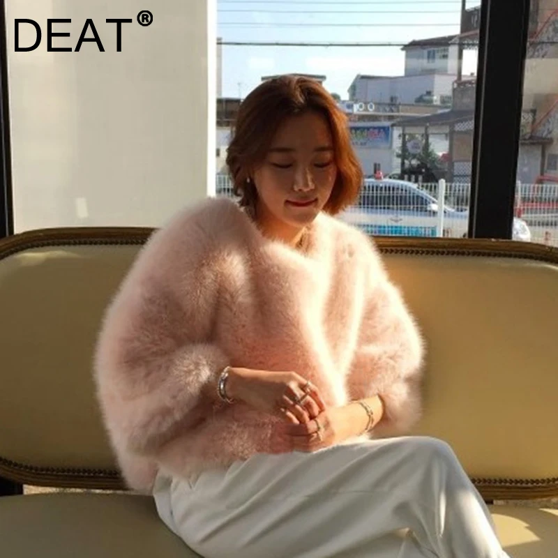 DEAT 2021 Autumn And Winter New Round Neck Temperament Solid Color Women's Short Imitation Fur Coat Fashion Pullover 7I1933
DEAT 2021 Autumn And Winter New Round Neck Temperament Solid Color Women's Short Imitation Fur Coat Fashion Pullover 7I1933