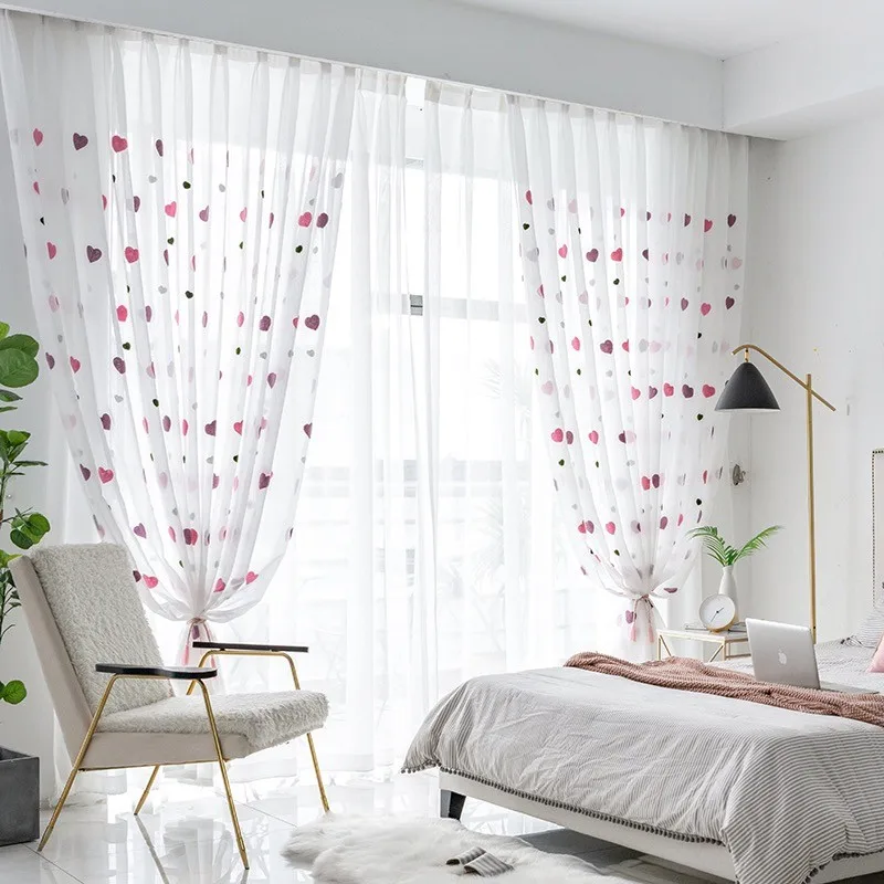 Pink Heart Embroidered Tulle For Kids Girls Bedroom Cartoon Curtain For Living Room Window Panel Decoration Sheer
Pink Heart Embroidered Tulle For Kids Girls Bedroom Cartoon Curtain For Living Room Window Panel Decoration Sheer