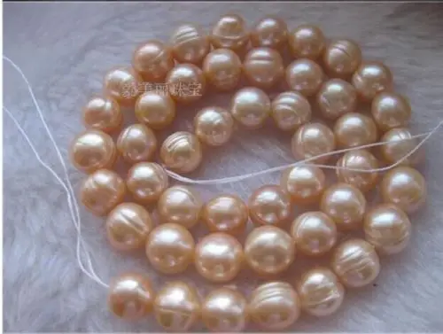 

Огромное жемчужное ожерелье абрикосового цвета с жемчугом размером 11-12 мм AAA +++, ювелирные изделия 18 дюймов, цепочки, ожерелье для женщин, жем...