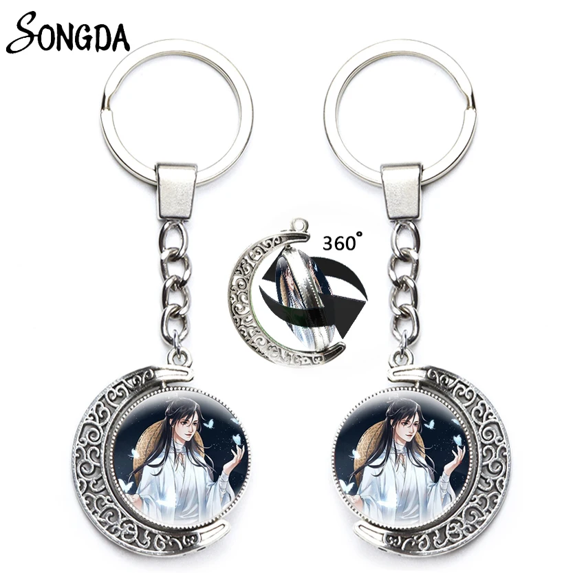 Anime Tian Guan Ci Fu Moon Keychains Pendant Holder Xie Lian Hua Cheng Cartoon Keyrings Key Chains 360 Degrees Rotated Jewelry
Anime Tian Guan Ci Fu Moon Keychains Pendant Holder Xie Lian Hua Cheng Cartoon Keyrings Key Chains 360 Degrees Rotated Jewelry