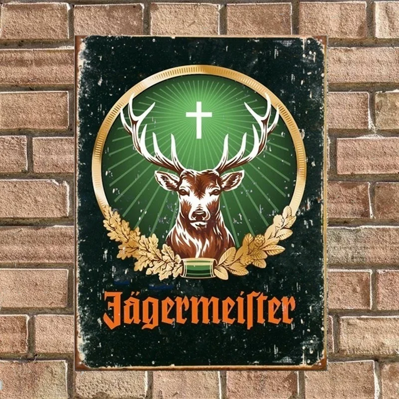 Классический жестяной плакат Jagermeister украшение для стен дома паба знак Ретро