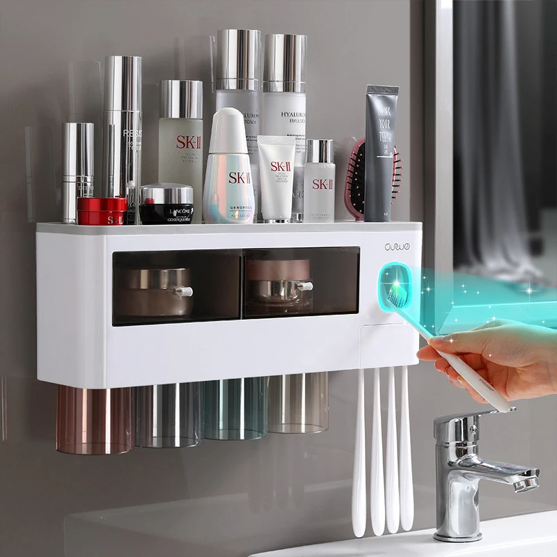 Bathroom Accessories Set Magnetic Adsorption Toothbrush Holder Household Storage Rack Wall-mounted Toothpaste Dispenser Squeezer
Bathroom Accessories Set Magnetic Adsorption Toothbrush Holder Household Storage Rack Wall-mounted Toothpaste Dispenser Squeezer