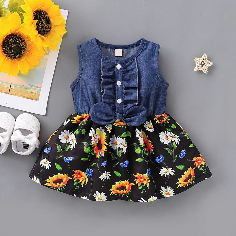 CYSINCOS Toddler Kids Baby Girl Summer Knee-Length Dress Denim Bowknot Print Sleeveless Knee-Length Princess Party Dresses
CYSINCOS Toddler Kids Baby Girl Summer Knee-Length Dress Denim Bowknot Print Sleeveless Knee-Length Princess Party Dresses