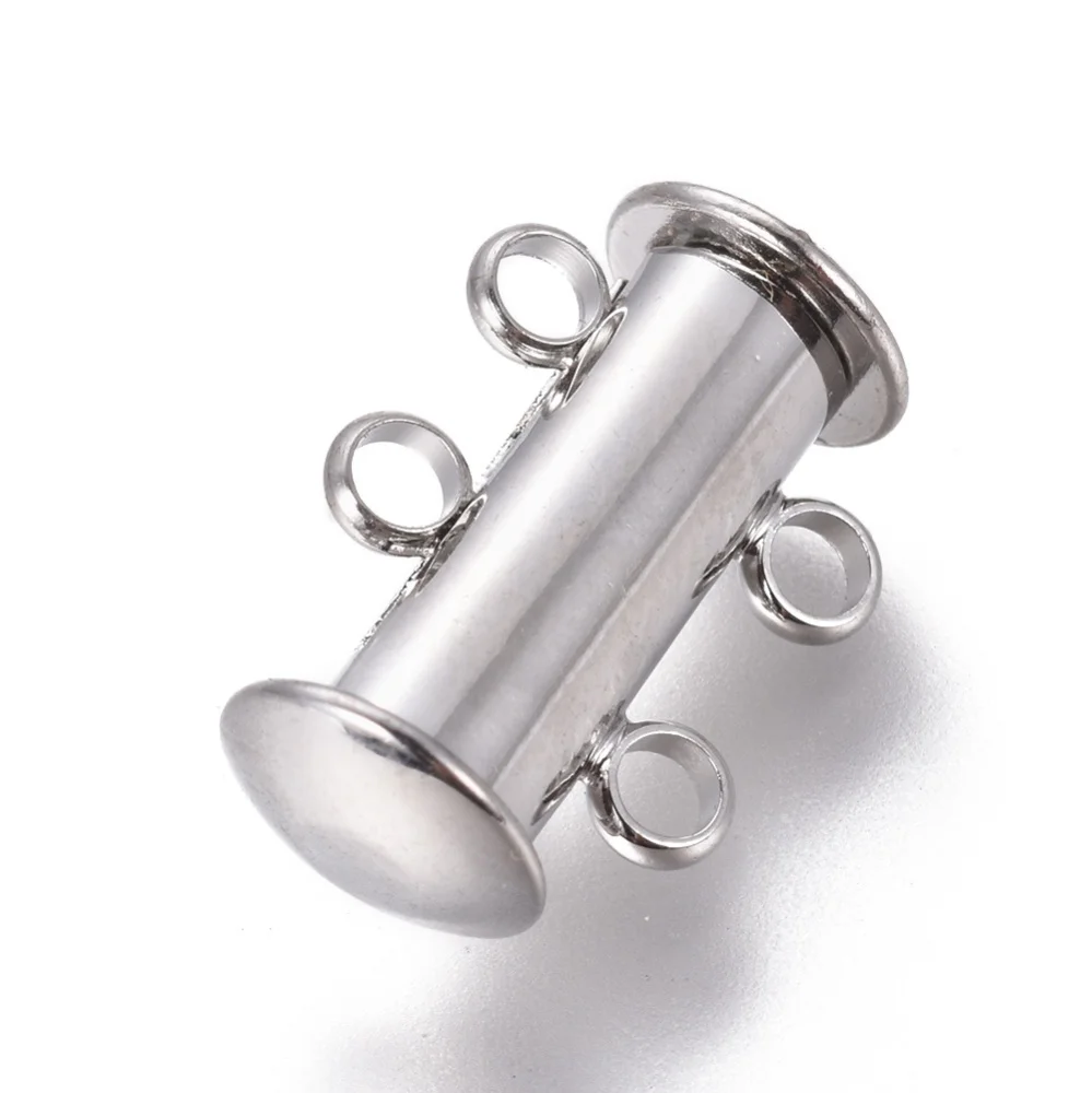 5Sets 2-Strands 4-Holes Tube Brass Magnetic Slide Lock Clasps Hooks Jewelry Findings, Nickel Free 16x10x7mm, Hole: 2mm
5Sets 2-Strands 4-Holes Tube Brass Magnetic Slide Lock Clasps Hooks Jewelry Findings, Nickel Free 16x10x7mm, Hole: 2mm