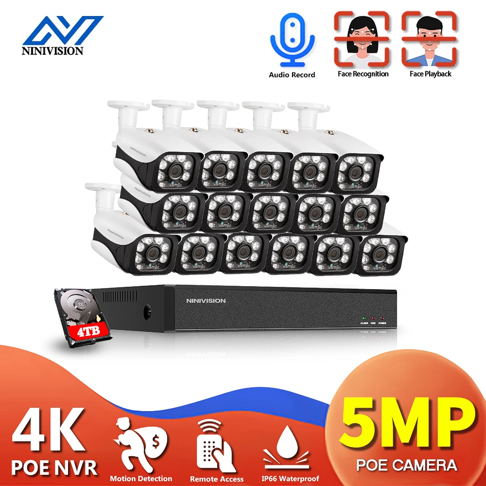 16 Channel POE CCTV Camera Security System Kit 16ch 5MP 8CH NVR Kit 4K Outdoor Night Vision IP Camera Video Surveillance System
16 Channel POE CCTV Camera Security System Kit 16ch 5MP 8CH NVR Kit 4K Outdoor Night Vision IP Camera Video Surveillance System