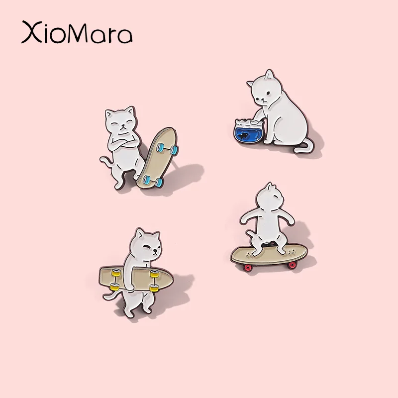 Naughty Skateboard Cat Enamel Pin Metal Cartoon Cute Cool Animal Brooch Lapel Clothes Sweater Collection Badge Jewelry Women Kid
Naughty Skateboard Cat Enamel Pin Metal Cartoon Cute Cool Animal Brooch Lapel Clothes Sweater Collection Badge Jewelry Women Kid