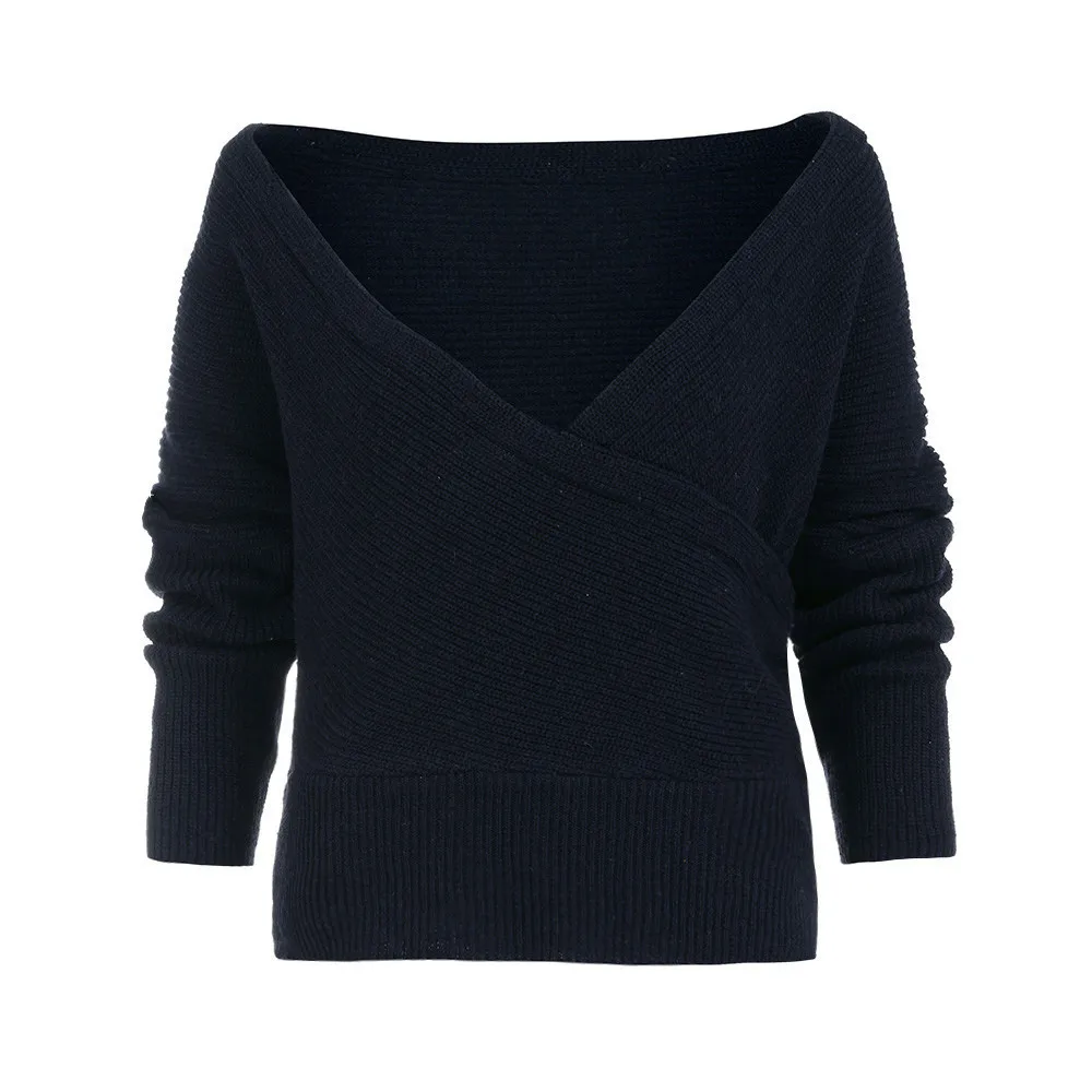 Sweater Women Tank Female Long Sleeves Women's Loose Knitted Wrap Knitwear Scarf Sweaters Clothes | Женская одежда