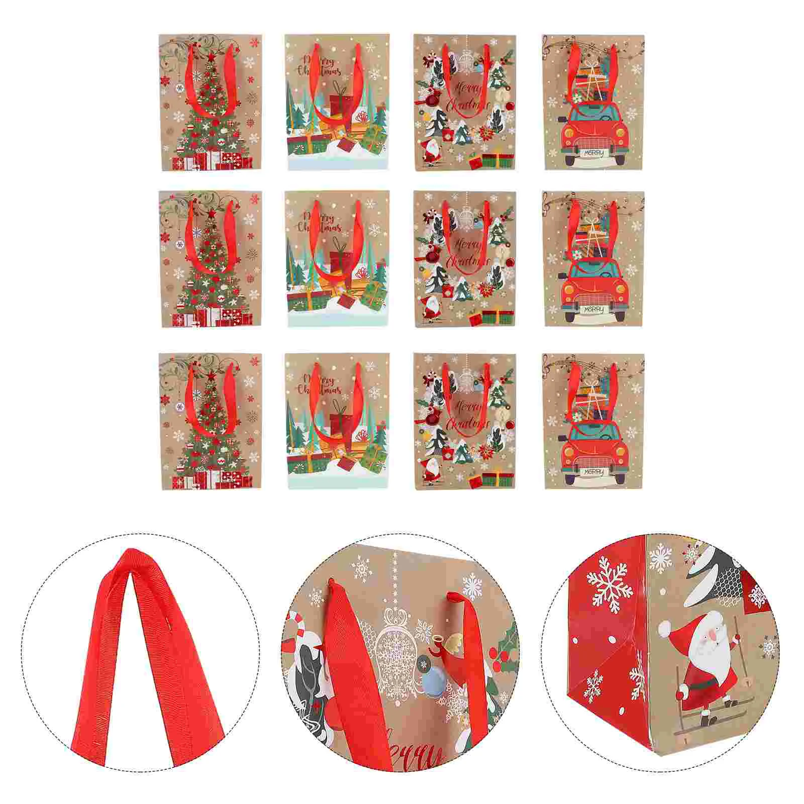 12 шт., сумки из крафт-бумаги 
12 шт., сумки из крафт-бумаги