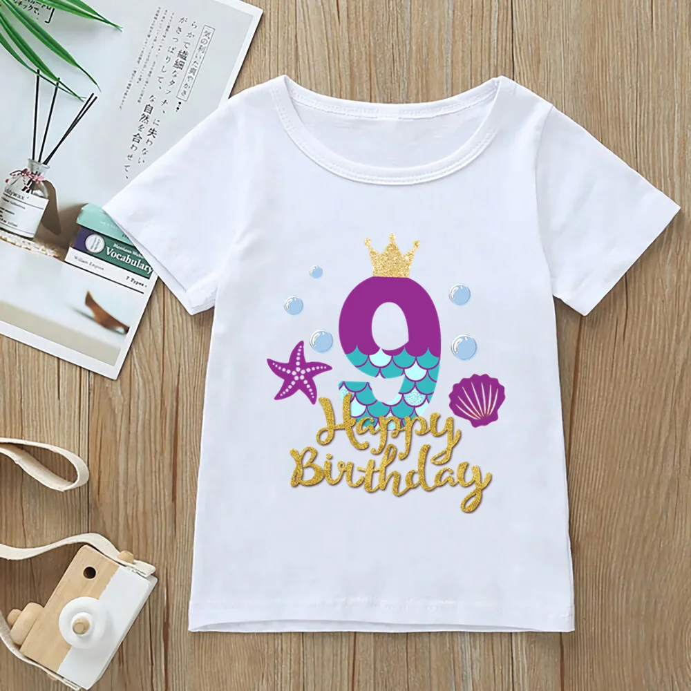 Милая футболка с графическим принтом русалки женская принцессы на день рождения