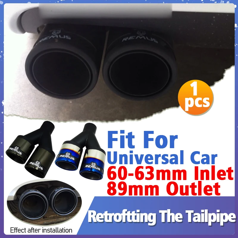 Dual Outlet Remus Exhaust Muffler Tube 60-63mm Inlet For Volkswagen Tail Pipe Tipe Throat Retroftting The Tailpipe Accessories
Dual Outlet Remus Exhaust Muffler Tube 60-63mm Inlet For Volkswagen Tail Pipe Tipe Throat Retroftting The Tailpipe Accessories