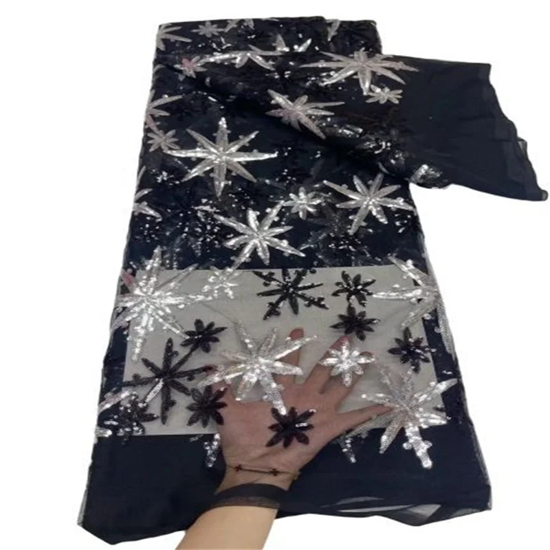 Black silver Nigerian Mesh Net Lace Fabric African Sequins Lace Fabric High Quality French Mesh Tulle Lace Fabric with Sequins
Black silver Nigerian Mesh Net Lace Fabric African Sequins Lace Fabric High Quality French Mesh Tulle Lace Fabric with Sequins