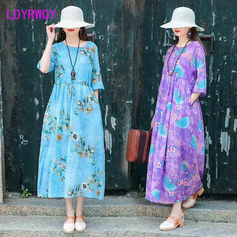 LDYRWQY 2021 new summer large size print covering belly slim fashion temperament ethnic style dress
LDYRWQY 2021 new summer large size print covering belly slim fashion temperament ethnic style dress