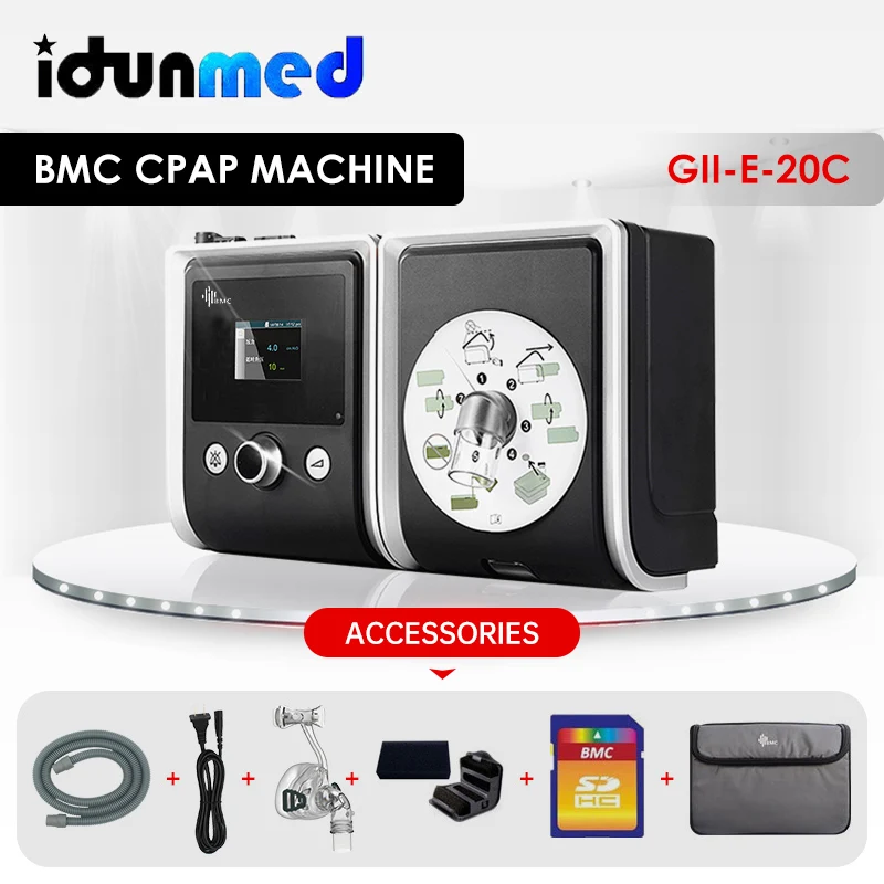 BMC CPAP Машина с носовой набивная маска рукавный фильтр SD карта путешествия