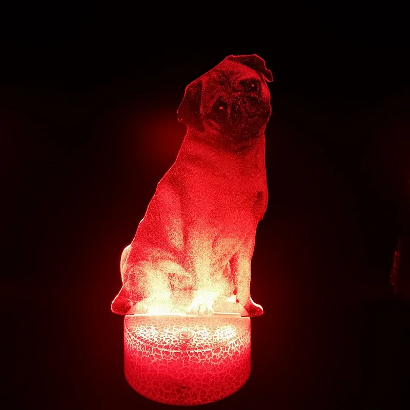 Pug Led Night Light 3D Acrylic Photo Lamp 7/16 Color Illusion Nightlight Bedroom Atmosphere Decoration Kids Girls Birthday Gift
Pug Led Night Light 3D Acrylic Photo Lamp 7/16 Color Illusion Nightlight Bedroom Atmosphere Decoration Kids Girls Birthday Gift