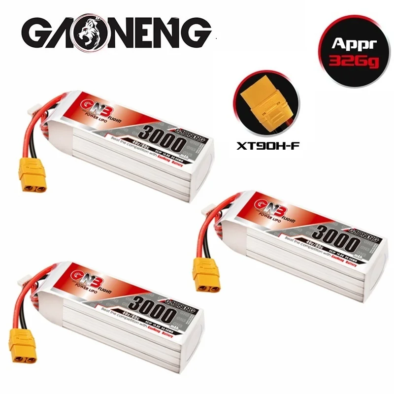 GAONENG GNB 3000mAh 14.8V 4S 40C/80C Lipo Battery With T/XT60/XT90 Plug For RC Helicopter Quadcopter FPV Racing Drone Parts
GAONENG GNB 3000mAh 14.8V 4S 40C/80C Lipo Battery With T/XT60/XT90 Plug For RC Helicopter Quadcopter FPV Racing Drone Parts