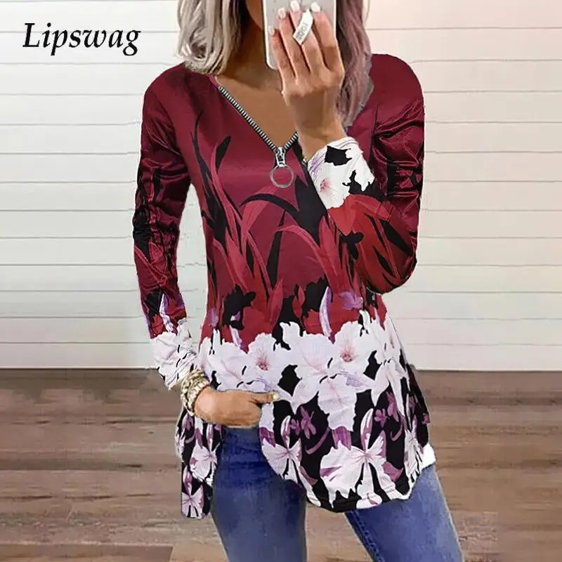 Модная дизайнерская блузка на молнии с V-образным вырезом, весенний топ с цветочным принтом, Свободный пуловер с длинным рукавом, рубашки, же...
Модная дизайнерская блузка на молнии с V-образным вырезом, весенний топ с цветочным принтом, Свободный пуловер с длинным рукавом, рубашки, же...