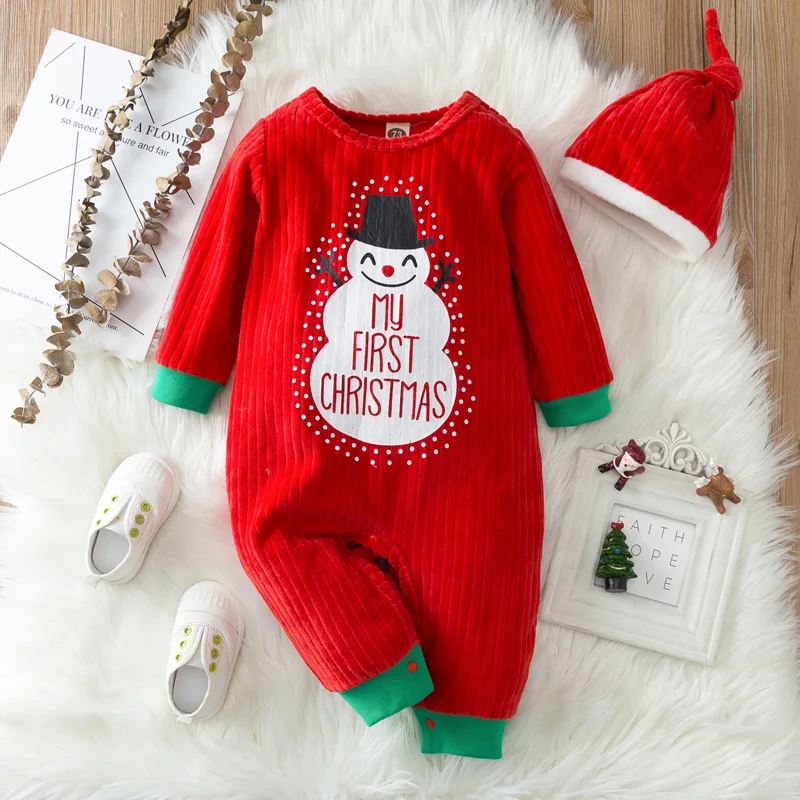 New Christmas Baby Romper Newest Toddler Boys Clothes Underwear Snowman Pattern Newborn Jumpsuit Hat Girl Set Children Clothing
New Christmas Baby Romper Newest Toddler Boys Clothes Underwear Snowman Pattern Newborn Jumpsuit Hat Girl Set Children Clothing