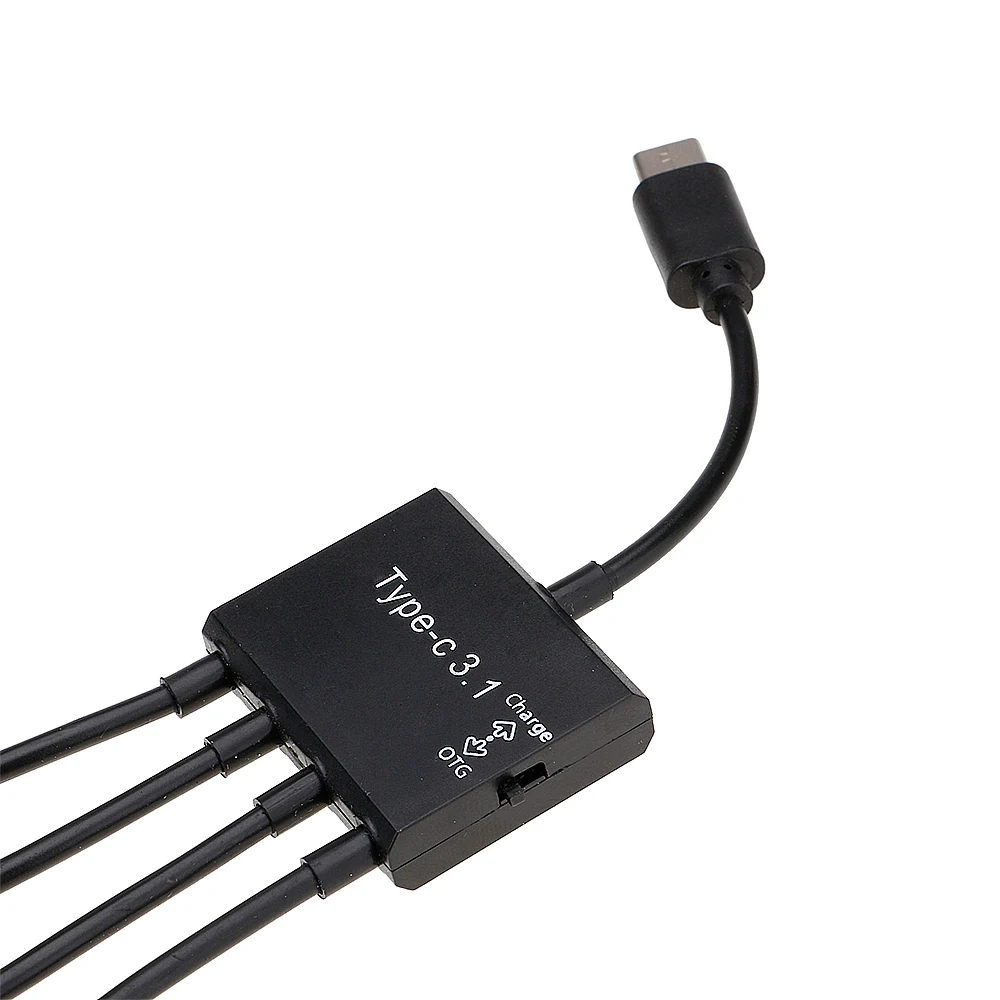 Micro Charge HUB Type C 3.1 to 3-Port 2.0 with 1-Port OTG Adapter 4 Ports Black in 1
Micro Charge HUB Type C 3.1 to 3-Port 2.0 with 1-Port OTG Adapter 4 Ports Black in 1