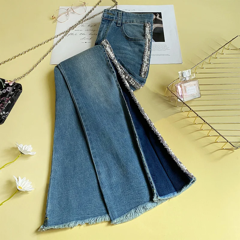 New restore ancient ways do old bootleg jeans since waist cultivate morality side nail bead pearl flares burrs trousers
New restore ancient ways do old bootleg jeans since waist cultivate morality side nail bead pearl flares burrs trousers