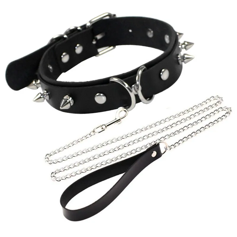 

Punk Sexy Spike Collar Leather Choker Necklace Bondage Goth Jewelry Women Party Club Gothic Necklaces Choker statement necklace