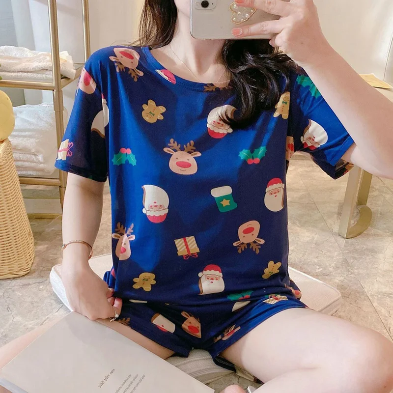 2021 Summer Cute Kwaii Sleepwear Nightwear Pajamas Set For Women Sleepwear T-Shirts and Shorts Orange Fruit Print Girls Homewear
2021 Summer Cute Kwaii Sleepwear Nightwear Pajamas Set For Women Sleepwear T-Shirts and Shorts Orange Fruit Print Girls Homewear