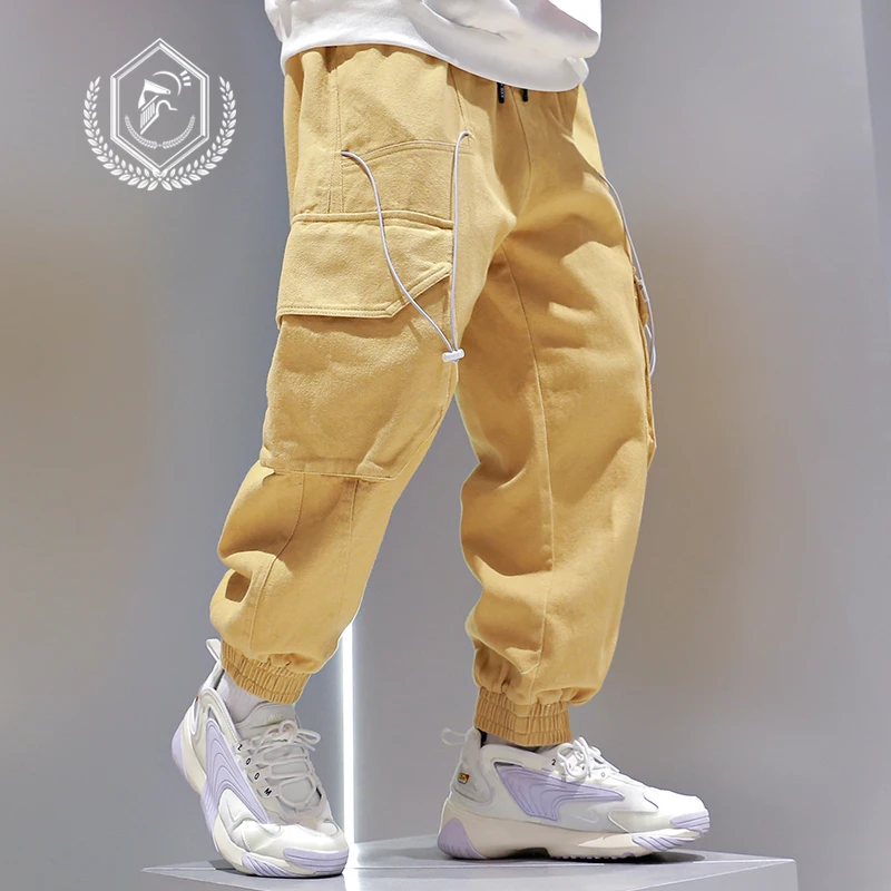 Фото Мужские свободные штаны шаровары Golomise в стиле сафари модные для бега с карманами