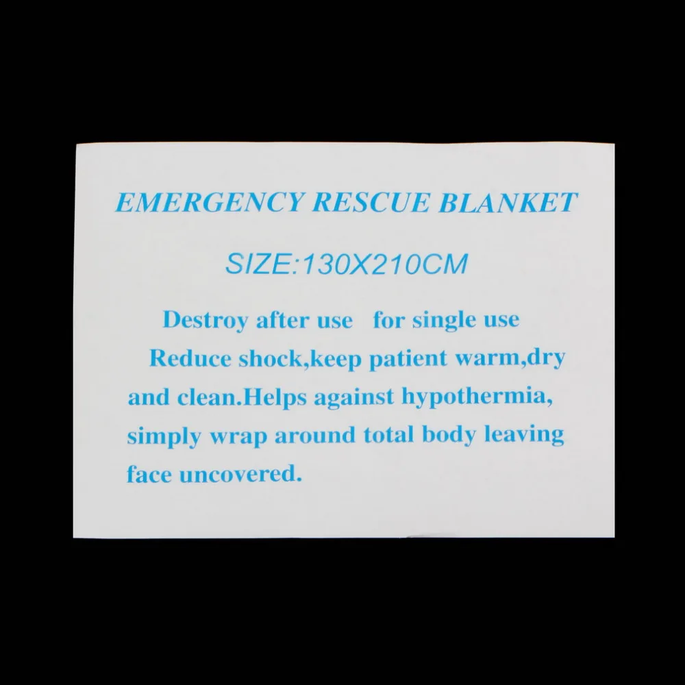 Emergency Blankets Survival Waterproof Rescue Blanket Foil Thermal First Aid Safety Survival tool
Emergency Blankets Survival Waterproof Rescue Blanket Foil Thermal First Aid Safety Survival tool