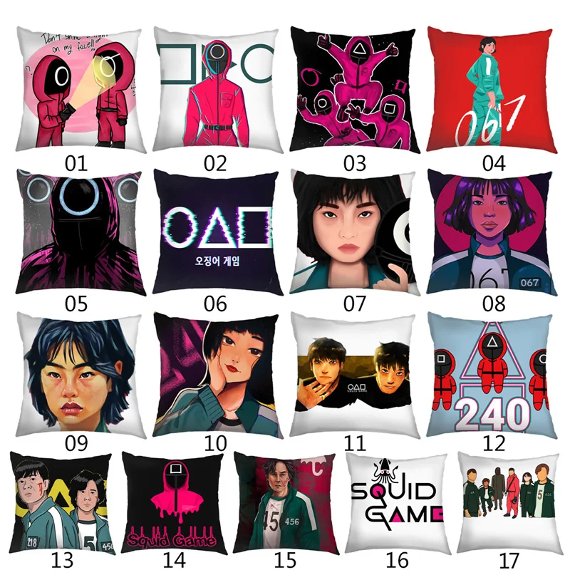 Squid Game Cushion Covers Soft Korean Dramas Serie Pillow Case for Car Square Pillowcase Home Decor
Squid Game Cushion Covers Soft Korean Dramas Serie Pillow Case for Car Square Pillowcase Home Decor